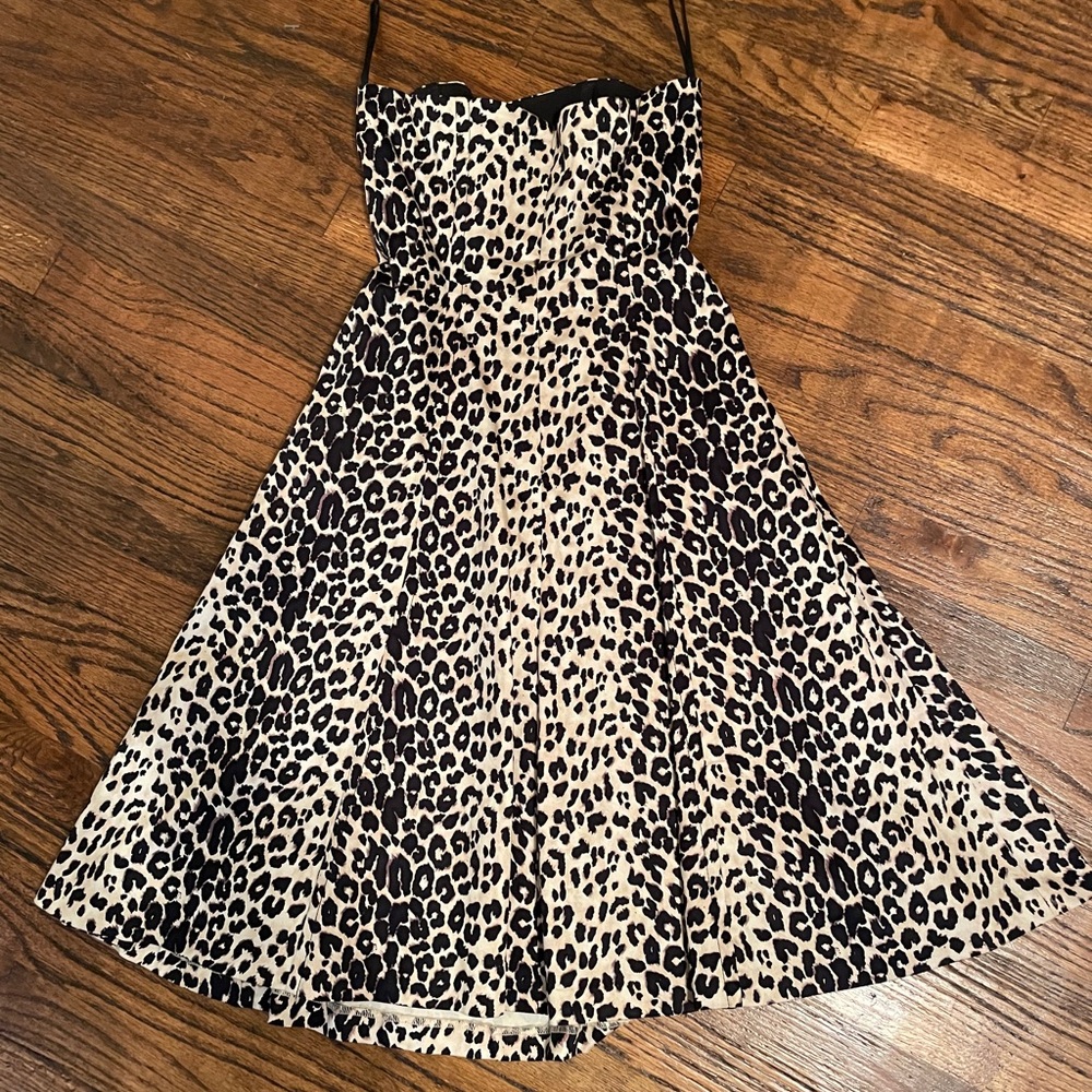 Strapless animal print dress